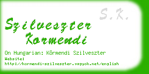 szilveszter kormendi business card